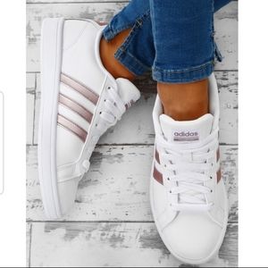 Rose gold Adidas shoes